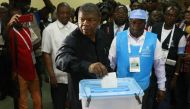 MPLA (The People's Movement for the Liberation of Angola) presidential candidate Joao Lourenco casts his vote in Luanda, on August 23, 2017 during the general elections. AFP / AMPE ROGERIO