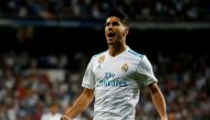 Real Madrid’s Marco Asensio celebrates scoring their first goal REUTERS/Javier Barbancho 