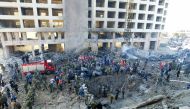 (FILES) This file photo taken on February 14, 2005 shows a general view of the site of an explosion in Beirut, in which Lebanon's former prime minister Rafiq Hariri was killed.  AFP / ANWAR AMRO
