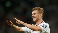 Germany’s Timo Werner celebrates scoring their fourth goal REUTERS/Michaela Rehle
