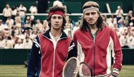 A still from the movie Borg/McEnroe.