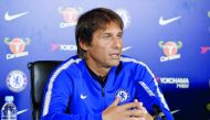 Chelsea manager Antonio Conte during a press conference on the eve of English Premier League match against defending champions Leicester City.