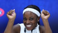 Sloane Stephens of USA holds a press conference after winning the Women's Singles Final tennis match at the 2017 US Open Tennis Championships at Arthur Ashe Stadium in New York, United States on September 9, 2017. (Volkan Furuncu - Anadolu Agency)