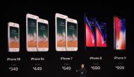 Senior Vice President of Worldwide Marketing at Apple Philip Schiller introduces the new iPhone lineup at Apple headquarters in Cupertino California on September 12, 2017 (AFP / Josh Edelson) 