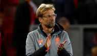Liverpool manager Juergen Klopp applauds the fans at the end of the match REUTERS/Phil Noble
