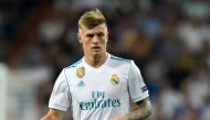 Toni Kroos controls the ball during the UEFA Champions League football match Real Madrid CF vs APOEL FC at the Santiago Bernabeu stadium in Madrid on September 13, 2017. / AFP / GABRIEL BOUYS
