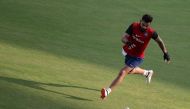 Indian Cricket Captain Virat Kohli runs during a training session ahead of the India-Australia cricket series in Chennai on September 15, 2017. (AFP / ARUN SANKAR)