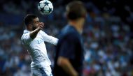 Daniel Carvajal of Real Madrid in action during the UEFA Champions League match between Real Madrid and Apoel, at Santiago Bernabeu Stadium in Madrid on September 13, 2017. ( Guillermo Martinez - Anadolu Agency )
