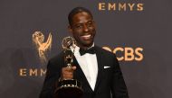 Sterling K. Brown poses with the award for Outstanding Lead Actor in a Drama Series for 