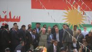 President of Iraqi Kurdish Regional Government (IKRG) Masoud Barzani salutes the people during a campaign ahead of next week's so-called referendum on regional independence in Suleymaniyah, Iraq on September 20, 2017.  Feriq Fereç - AA
