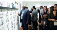 Dr. Akel I Kahera (left), Dean of VCUarts Qatar, at the 20/20/20 exhibition being held in celebration of two decades of Art and Design Excellence at VCUarts Qatar. Pic: Kammutty VP / The Peninsula 