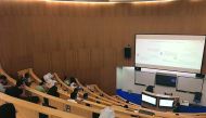 An expert speaks on sustainability at HBKU. 