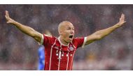 (FILES) This file photo taken on August 18, 2017 shows Bayern Munich's Dutch midfielder Arjen Robben as he reacts during the German first division Bundesliga football match FC Bayern Munich vs Bayern Leverkusen in the southern German city of Munich. Bayer