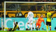 Real Madrid’s Cristiano Ronaldo scores the second goal against Borussia Dortmund during their UEFA Champions League match played at Westfalenstadion in Dortmund, Germany yesterday.