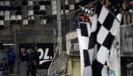 Members of the stadium staff stand by the stadium barrier that collapsed during the French L1 football match between Amiens and Lille LOSC on September 30, 2017 at the Licorne stadium in Amiens.  AFP / FRANCOIS LO PRESTI