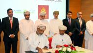 Officials of A’Saffa Foods and Bank Muscat ink financing deal to  expand the food company’s production capacities, at the bank’s heaquarters in Seeb. 
