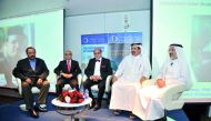 FROM LEFT: S M Shafiuzzaaman, Secretary General of BAPI;  Ashud Ahmed, Bangladesh Ambassador to Qatar; Dr R Seetharaman, Doha Bank CEO; Mohammed bin Ahmed bin Towar Al Kuwari, QC Vice Chairman; and Dr Yousef Al Maslamani, Medical Director at Hamad General