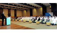Daniel J Martin, President, Seattle Pacific University, delivering a lecture organised by the Hamad Bin Khalifa University at the Student Centre, Education City in Doha, on Thursday. 
Pic:  Salim Matramkot / The Peninsula