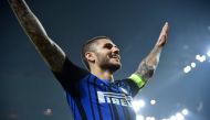  Inter Milan's Mauro Icardi celebrates scoring their first goal REUTERS/Alberto Lingria 
