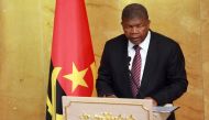 Angola's newly elected president Joao Lourenco delivers his first speech at the Angola Nation Assembly in Luanda on October 16, 2017. AFP / Ampe Rogerio
