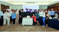 Thomas Fehlbier, General-Manager of Banana Island Resort, students, parents and guests during the graduation ceremony at the Banana Island Resort Doha yesterday. Pic: Kammutty VP / The Peninsula 