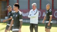 Head coach of FC Bayern Munich Jupp Heynckes (2nd R) leads a training session ahead of the Champions League group B match between Bayern Munich and Celtic Glasgow at the training grounds in Munich, Germany, on October 17, 2017. Andreas Gebert - AA
