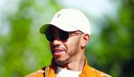 Lewis Hamilton of Great Britain and Mercedes GP walks in the paddock during previews ahead of the United States Formula One Grand Prix at Circuit of The Americas in Austin, Texas. 