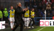 Manchester United's Portuguese manager Jose Mourinho gestures on the touchline during the English Premier League football match between Huddersfield Town and Manchester United at the John Smith's stadium in Huddersfield, northern England on October 21, 20