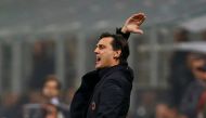 AC Milan coach Vincenzo Montella reacts REUTERS/Alessandro Garofalo
