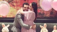 A picture of the couple on their baby shower shared by Esha Deol on her instagram