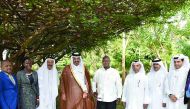 Qatari business delegation, led by Mohamed bin Ahmed bin Towar (fourth left), QC vice chairman with  Ugandan President Yoweri Kaguta Museveni (fourth right) and other officials in Uganda.