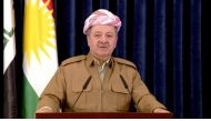 A still image taken from a video shows Kurdish President Masoud Barzani giving a televised speech in Erbil, Iraq, October 29, 2017. KURDISTAN 24 TV via REUTERS TV