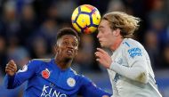 A file photo of Leicester City's Demarai Gray in action with Everton's Tom Davies on October 29, 2017. REUTERS/Darren Staples