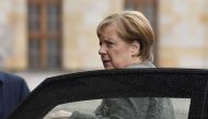 German Chancellor and leader of the Christian Democratic Union (CDU) party, Angela Merkel arrives for exploratory talks with members of possible coalition parties to form a new government on November 2, 2017 in Berlin. / AFP / John MACDOUGALL