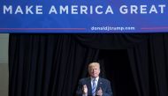 US President Donald Trump arriving to speak at a Make America Great Again Rally at Big Sandy Superstore Arena in Huntington, West Virginia. (file picture AFP / SAUL LOEB)