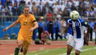 Jackson Irvine of Australia and Henry Figueroa of Honduras in action. REUTERS/Jorge Cabrera
