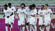Qatar’s goal scorer Mohammed Muntari (13) celebrates with team-mates after scoring a goal against Iceland in their friendly match at the Abdullah bin Nasser bin Khalifa Stadium yesterday. Qatar drew 1-1 with Iceland.