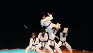 Kukkiwon Taekwondo Demonstration team performs at ‘The Rhythm of Korea’ show at Katara Drama Theatre.