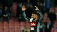 Napoli's Lorenzo Insigne celebrates after the match REUTERS/Ciro De Luca
