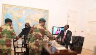 President Robert Mugabe meets with General Constantino Chiwenga and senior members of the Zimbabwe Defence Forces at State House in Harare, Zimbabwe November 19, 2017. Zimpapers/Joseph Nyadzayo/handout via Reuters