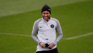Paris St Germain's Neymar during training REUTERS/Christian Hartmann
