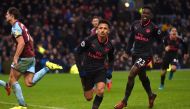 Arsenal's Chilean striker Alexis Sanchez celebrates scoring a penalty during the English Premier League football match between Burnley and Arsenal at Turf Moor in Burnley, north west England on November 26, 2017. AFP / PAUL ELLIS  
