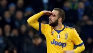 Juventus’ Gonzalo Higuain celebrates scoring their first goal REUTERS/Ciro De Luca
