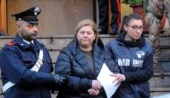 Maria Angela Di Trapani (C), a female mobster suspected of being the mastermind behind a reshuffle of the Sicilian Mafia following the death of 