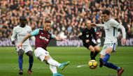 West Ham United's Marko Arnautovic has a shot at goal as Chelsea's Andreas Christensen attempts to block Action Images via Reuters/Tony O'Brien