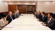 The Minister of Economy and Commerce H E Sheikh Ahmed bin Jassim Al Thani (third right) co-chairing the first session of the joint meeting of Qatari-Argentine Committee for Economic and Commercial Cooperation meeting in Buenos Aires, Argentina, yesterday.