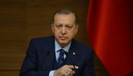 President of Turkey Recep Tayyip Erdogan addresses during the 42nd Mukhtars Meeting at Presidential Complex in Ankara, Turkey on December 20, 2017. Halil Sa??rkaya - Anadolu 