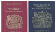 A combination image of two handout pictures released on December 22, 2017 by the UK passport office shows a burgundy (L) and blue United Kingdom passport. ( AFP / UK PASSPORT OFFICE)