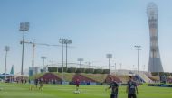 (file photo)  Bayern Munich team trains on AZF's pitches