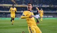 Juventus’ Paulo Dybala celebrates scoring their third goal REUTERS/Alberto Lingria
